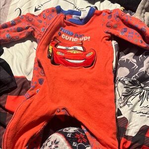 Disney Red and Blue Lightning McQueen Fleece One-Piece